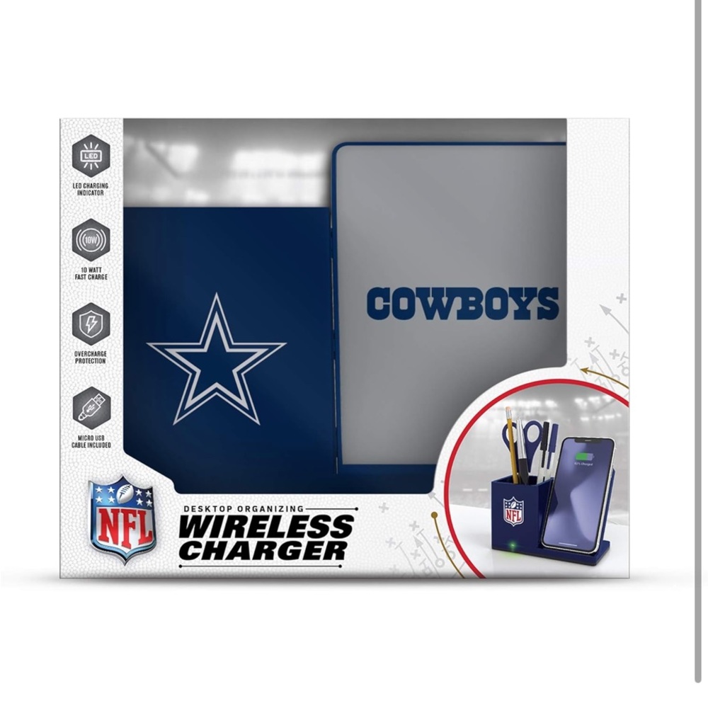 SOAR NFL Unisex Wireless Charging Stand and Desktop Organizer..(NWT)Cowboys